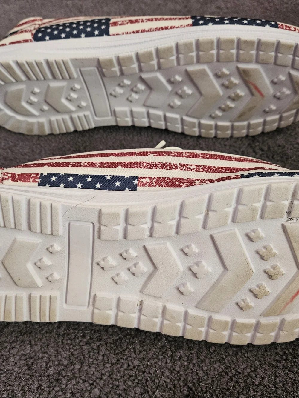 Source Unknown Men's Boat Shoes in Red, White, and Blue Flag Print